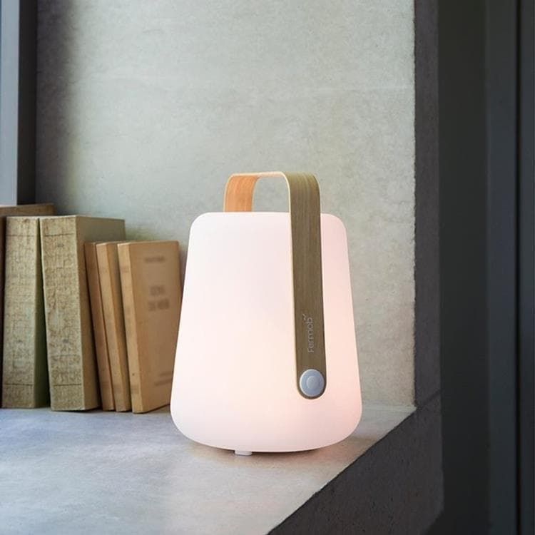 Lampe d'extérieur LED BALAD nomade polypropylène blanc/bambou H25cm