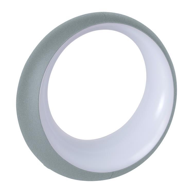 Lampe LED HOOPIK dimmable sans fil Métal et polycarbonate gris lapilli/blanc Ø24cm