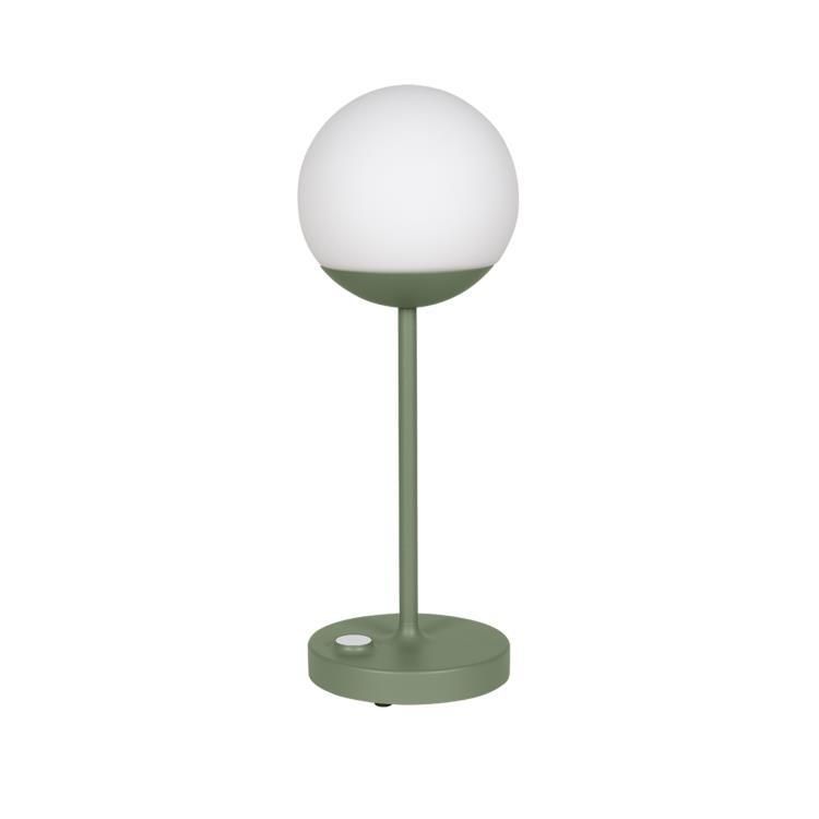 Lampe extérieure LED MOOON! nomade Métal cactus verre blanc rechargeable H40cm