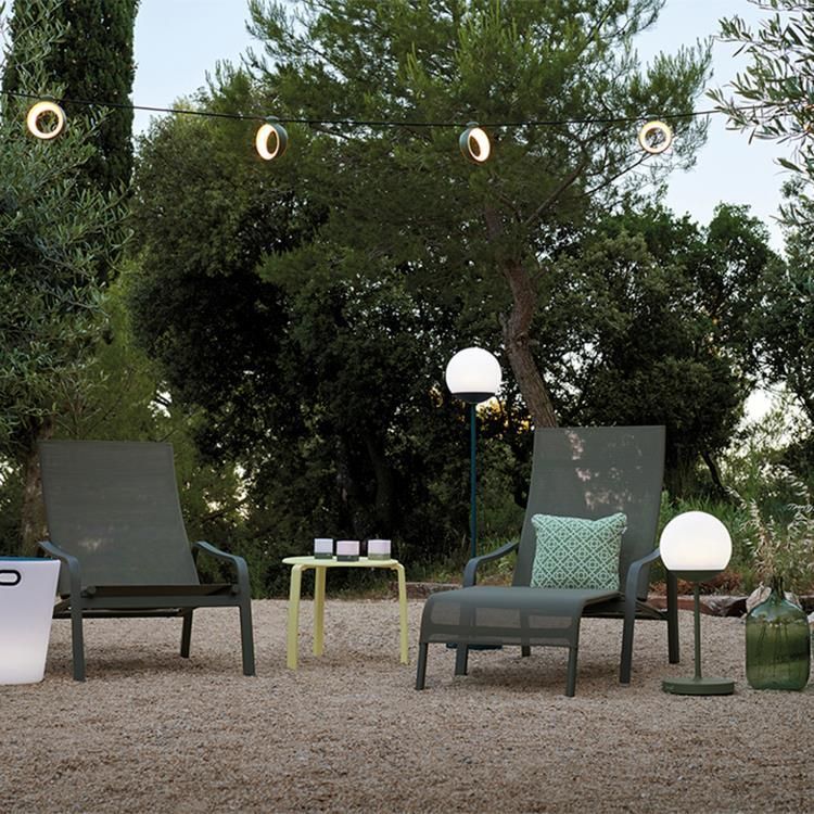 Lampe extérieure LED MOOON! nomade Métal cactus verre blanc rechargeable H40cm