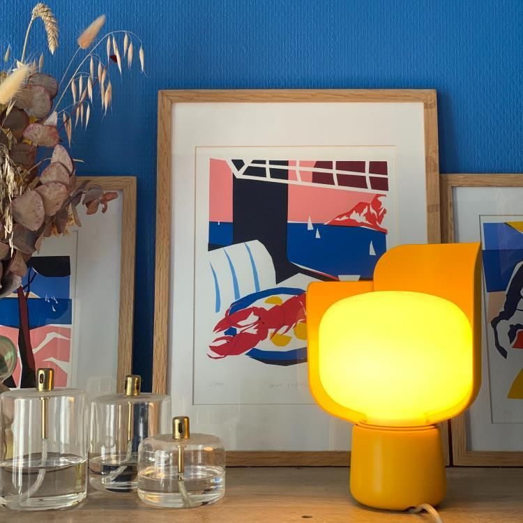 Lampe BLOM polypropylène jaune H24cm