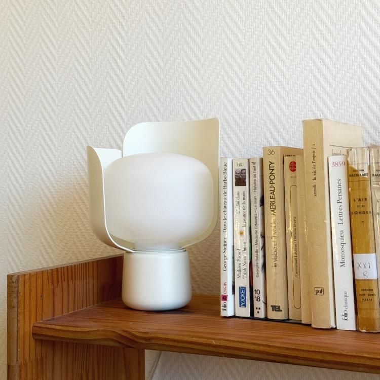 Lampe BLOM polypropylène blanc perlé H24cm