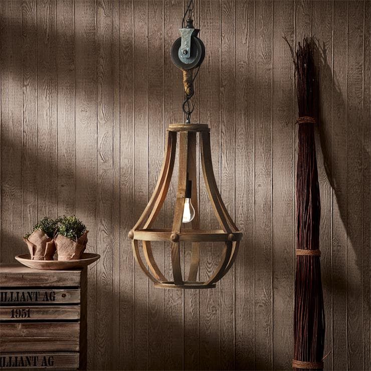 Suspension CHURCH bois Ø34cm