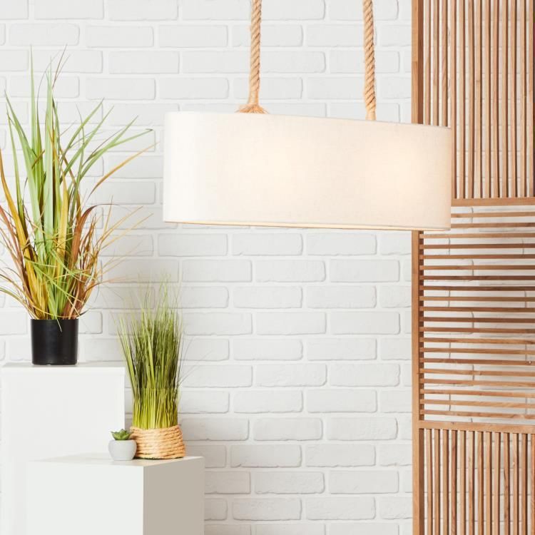 Suspension SAILOR blanc et imitation bois L70cm