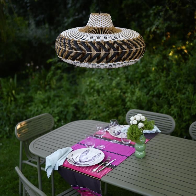 Lampadaire BUCKET noir/blanc H159cm
