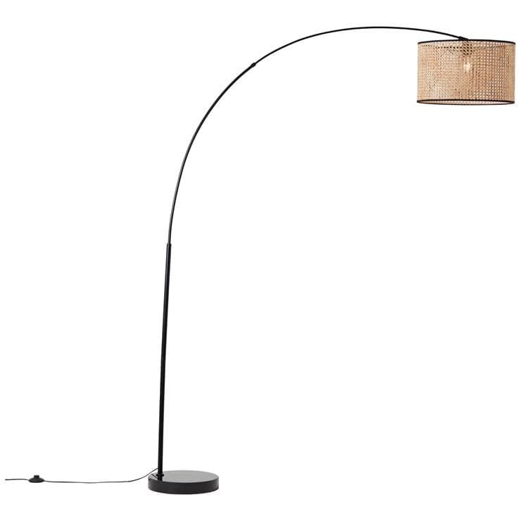 Lampadaire WILAY noir et naturel H154cm