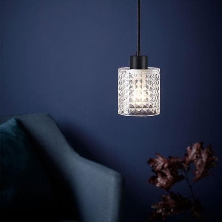 Suspension HOLLYWOOD verre transparent Ø10,8cm
