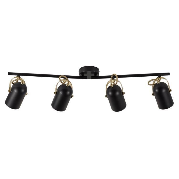 Plafonnier LOTUS noir/laiton L78cm