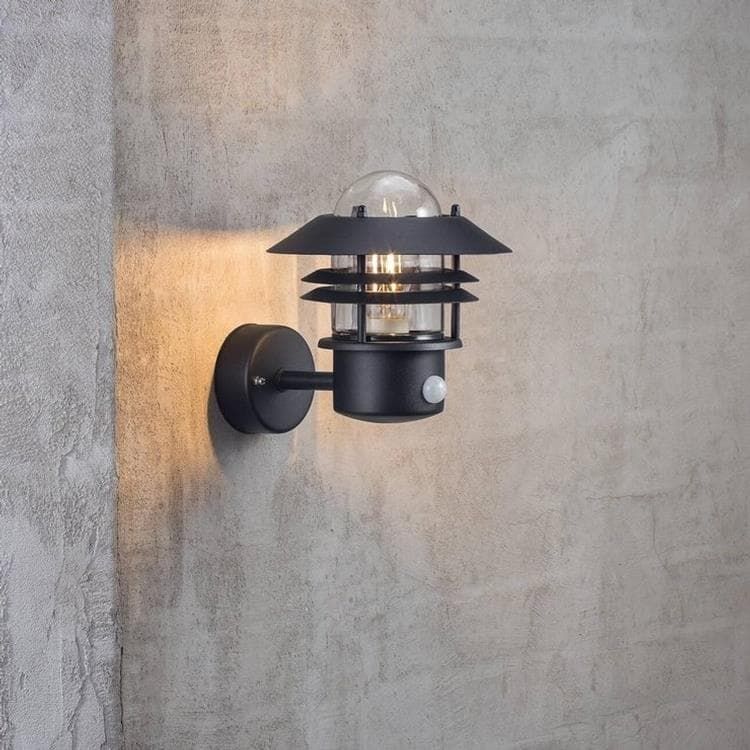 Applique extérieur BLOKHUS noir avec détecteur H23cm