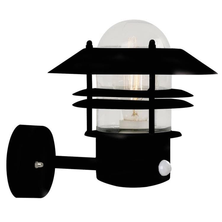 Applique extérieur BLOKHUS noir avec détecteur H23cm