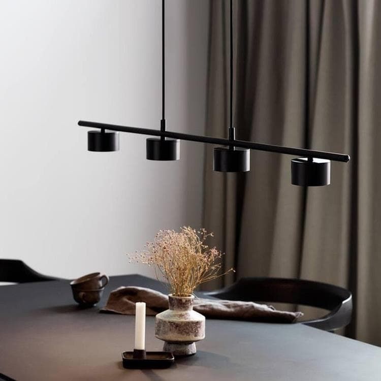 Suspension LED noir CLYDE L115cm