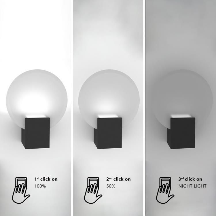 Applique LED dimmable HESTER noir H25cm