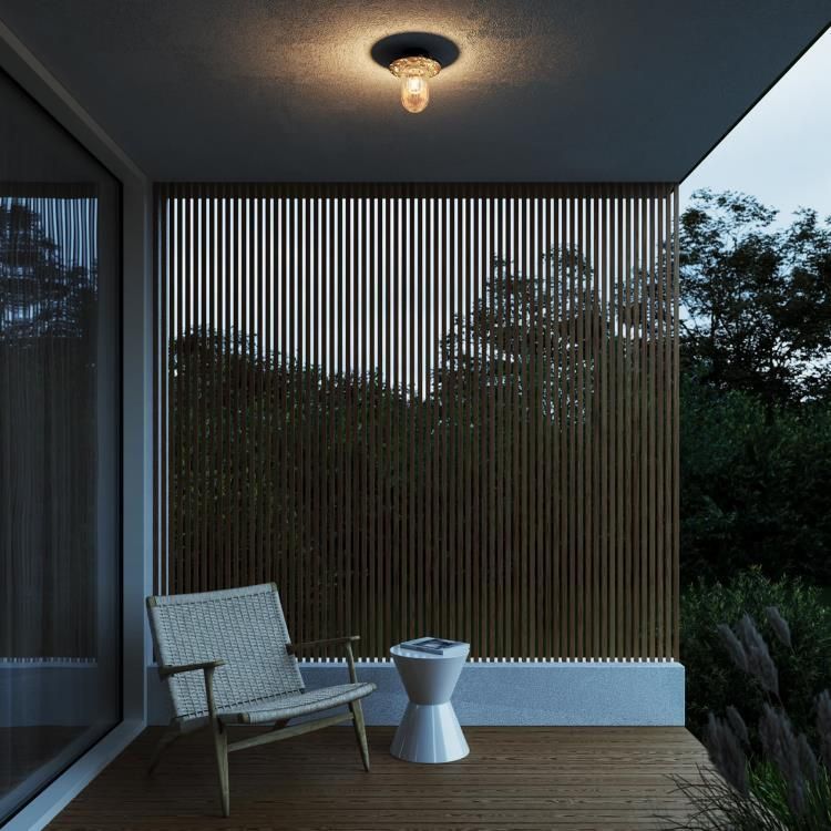 Plafonnier extérieur JANUKA noir H20,5cm