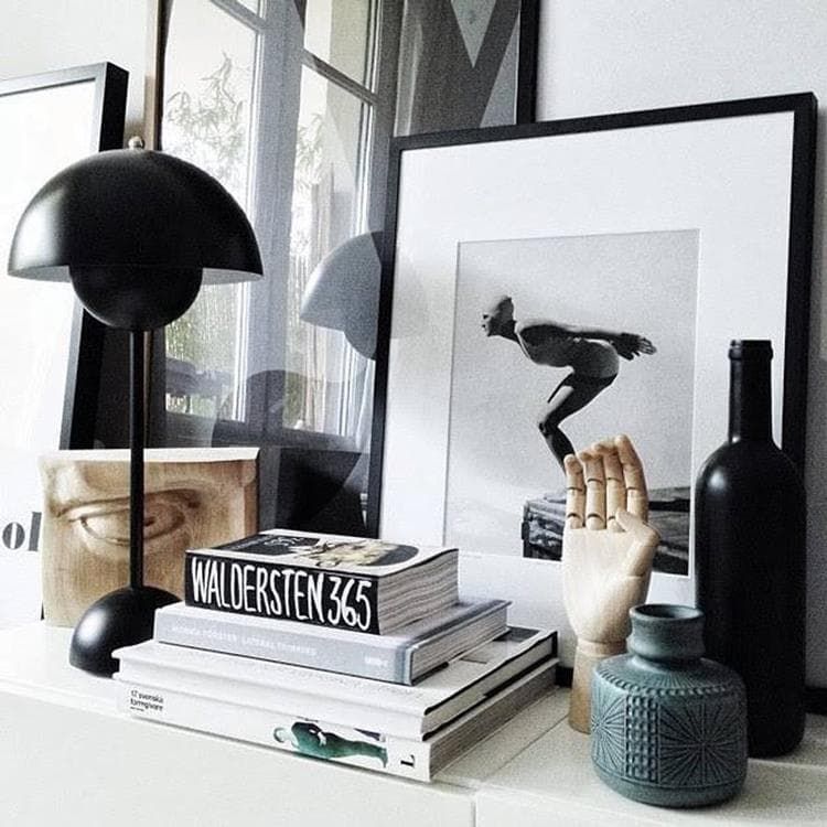 Lampe à poser FLOWERPOT VP3 noir mat H50cm