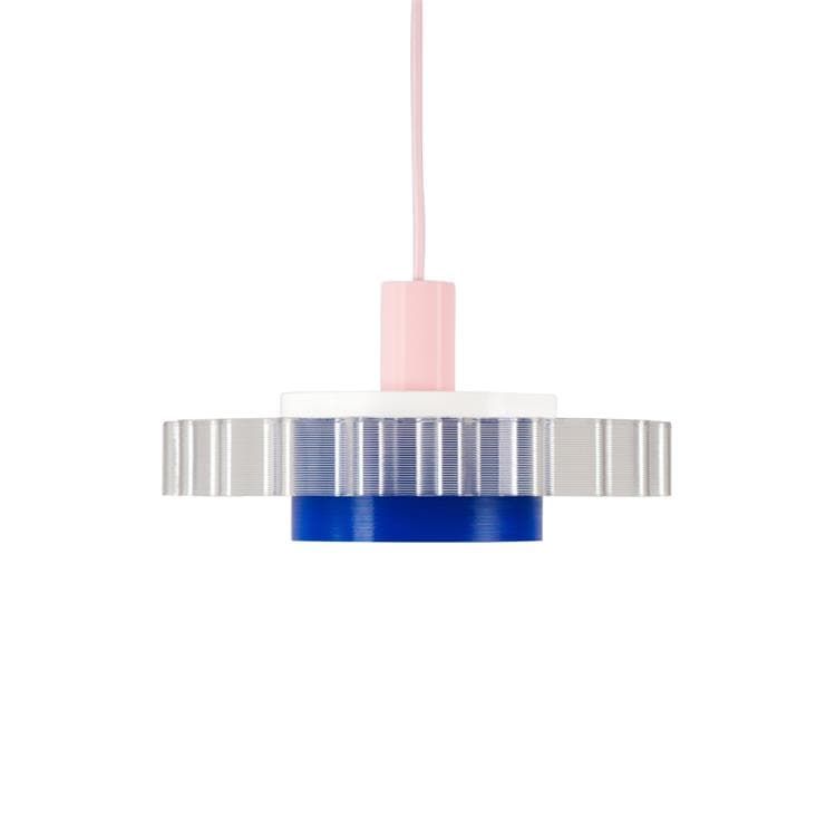 Suspension GIGIN°3 rose bleu blanc L28cm