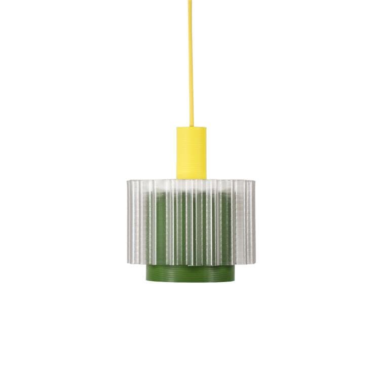 Suspension GIGI N°4 jaune kaki blanc L18cm