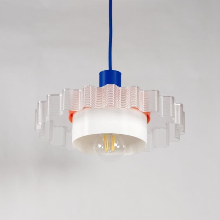Suspension GIGI N°4 bleu/blanc/orange L28cm