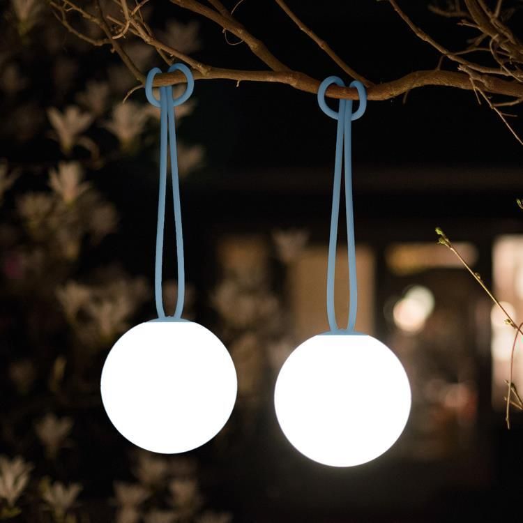 Suspension LED BOLLEKE bleu/blanc Ø20cm