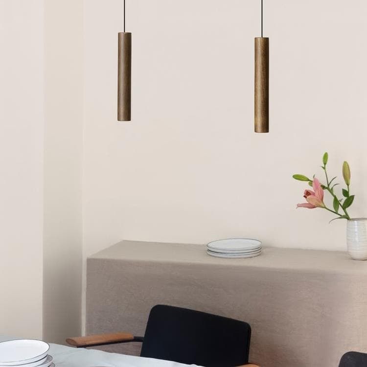 Suspension LED  CHIMES brun H22cm