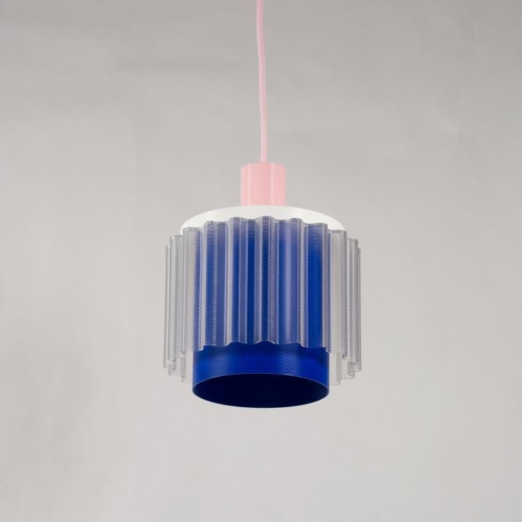 Suspension matière recyclée  rose/bleu/blanc GIGI n°1 L28cm