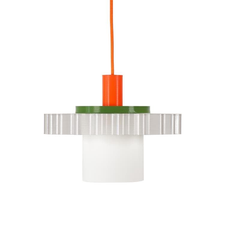 Suspension GIGI n°1 matière recyclée orange/blanc/kaki L28cm