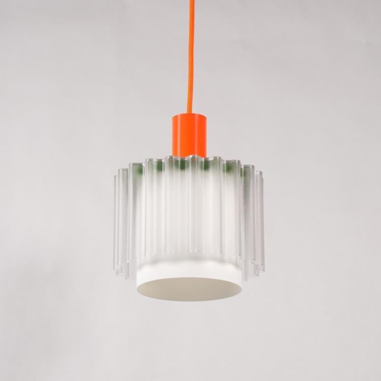 Suspension GIGI n°4 orange blanc kaki L18cm