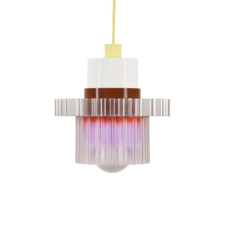 Suspension GIGI n°5 jaune/marron violet/orange L28cm