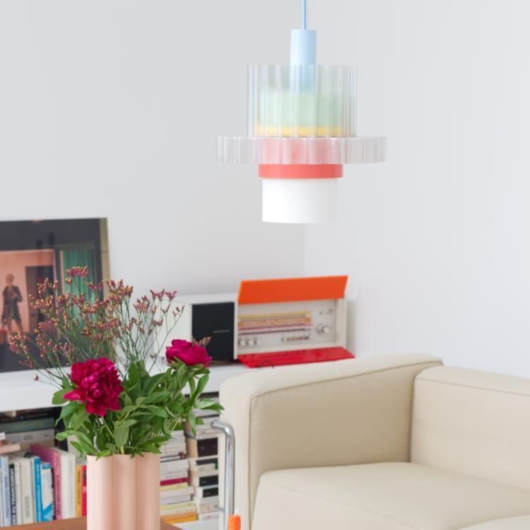 Suspension GIGI n°5 rouge/bleu/vert L28cm