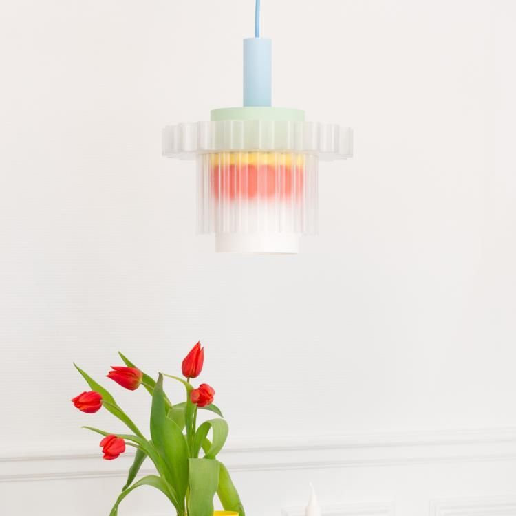 Suspension GIGI n°5 rouge/bleu/vert L28cm