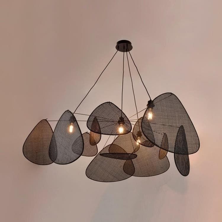 Suspension SCREEN cannage noir Ø110cm