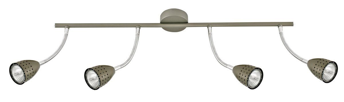 Barrette de spots 4 lumières EMBU grise en métal