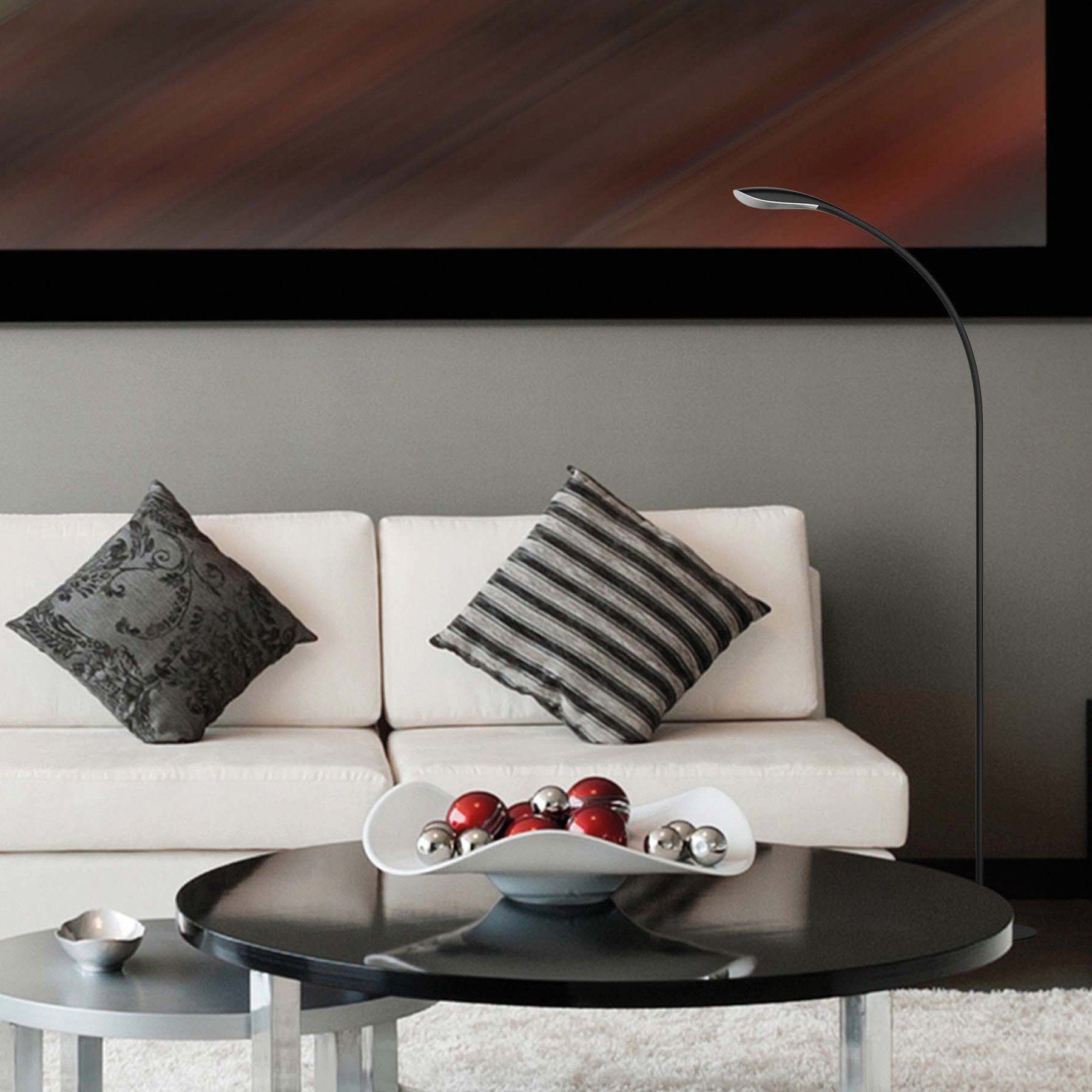 Lampadaire design LED FLEX en PVC noir