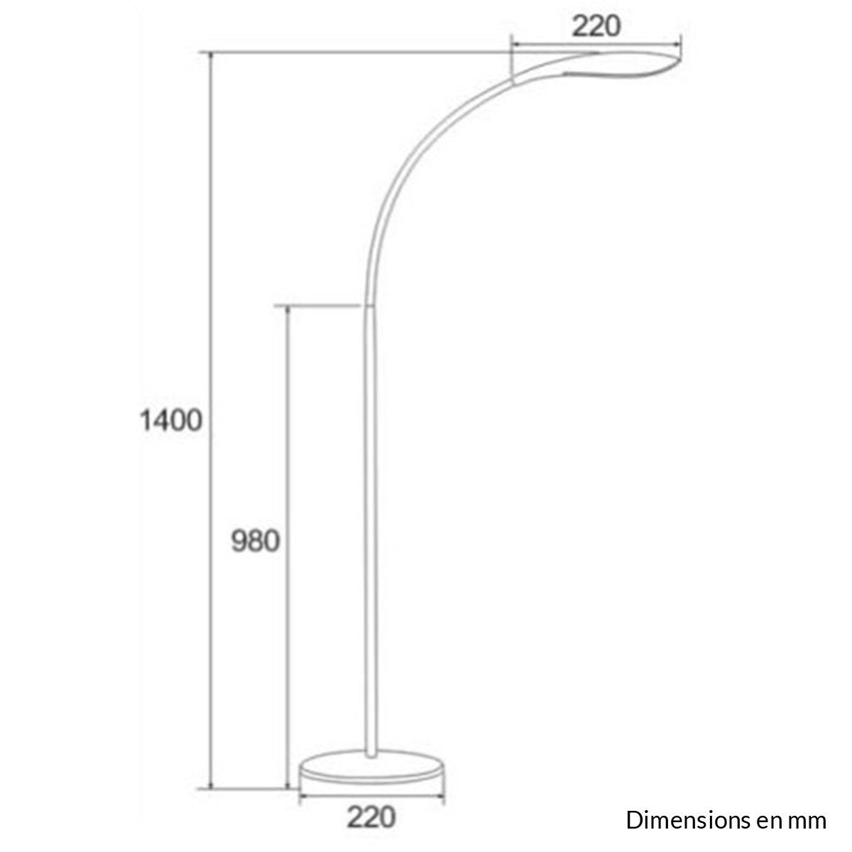 Lampadaire design LED FLEX en PVC noir