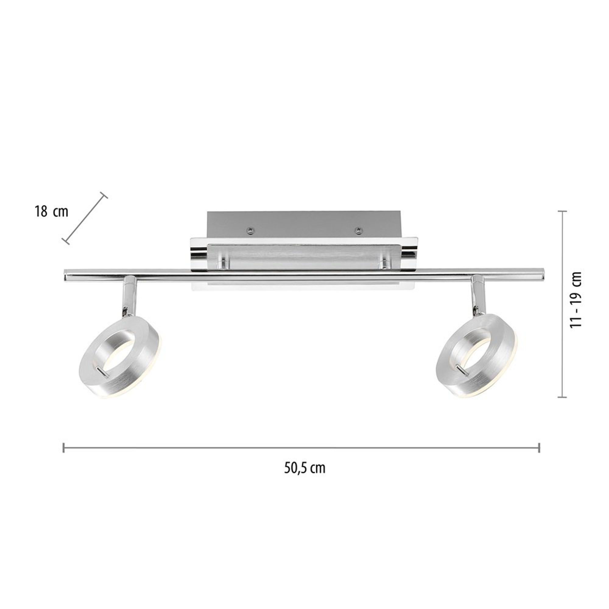 Plafonnier en métal aluminium mat FLOSS led intégrée 2X6W