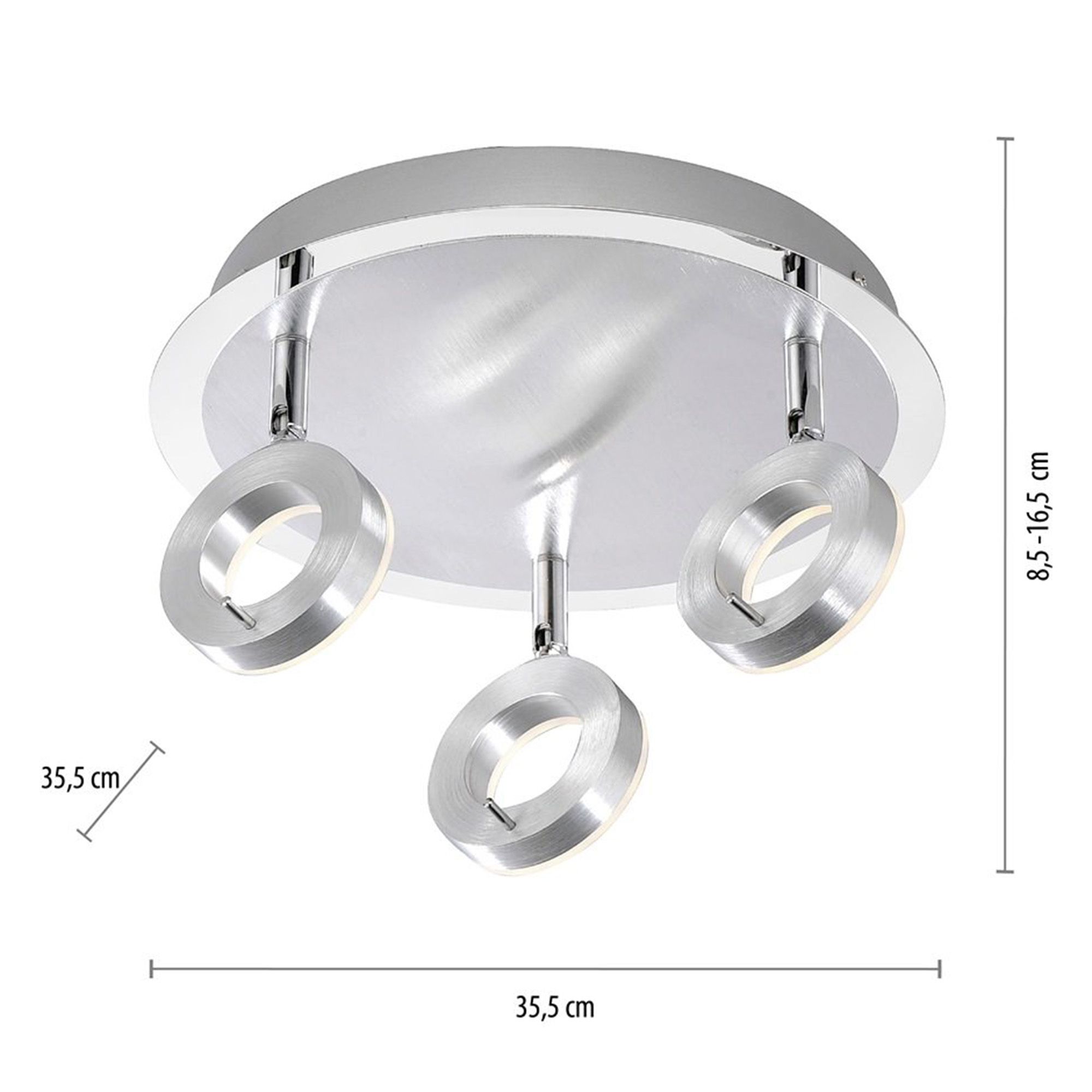 Plafonnier en métal aluminium FLOSS led intégré 3X6W