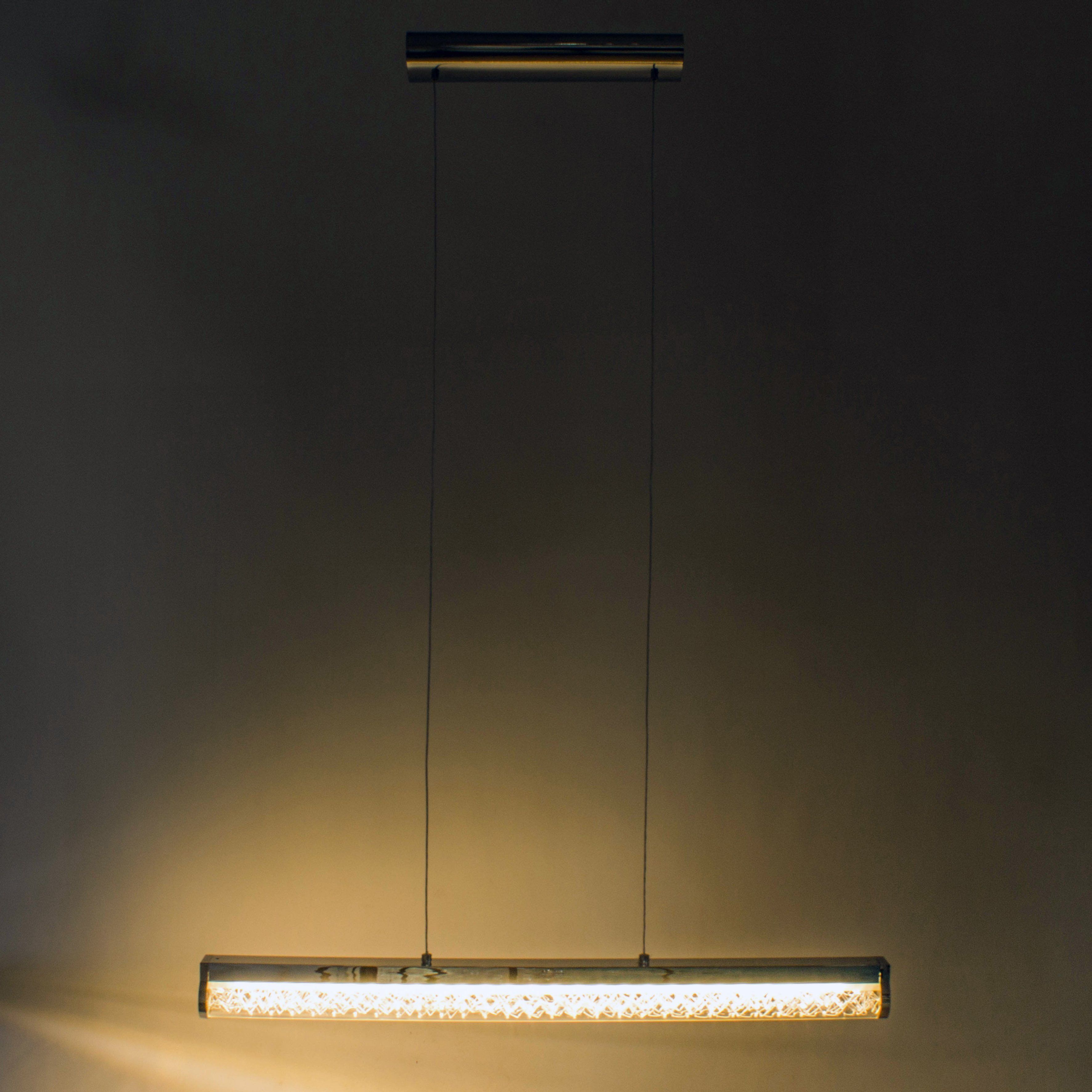 Suspension barre LED design NEWCASTLE argentée en métal