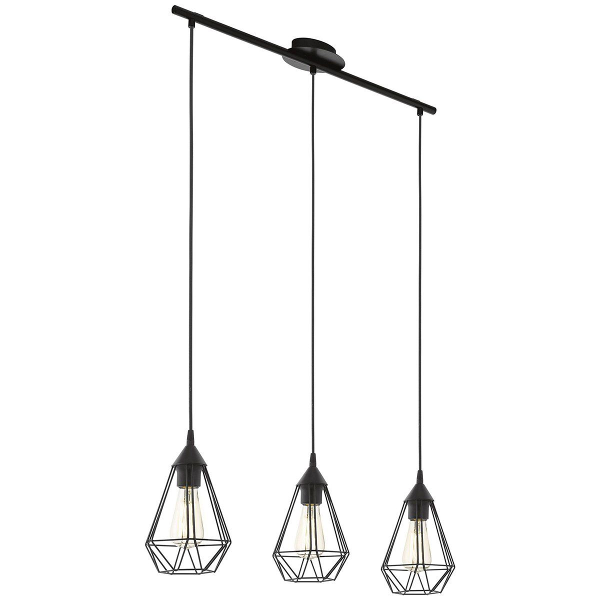 Suspension barre industrielle filaire TARBES noire en métal