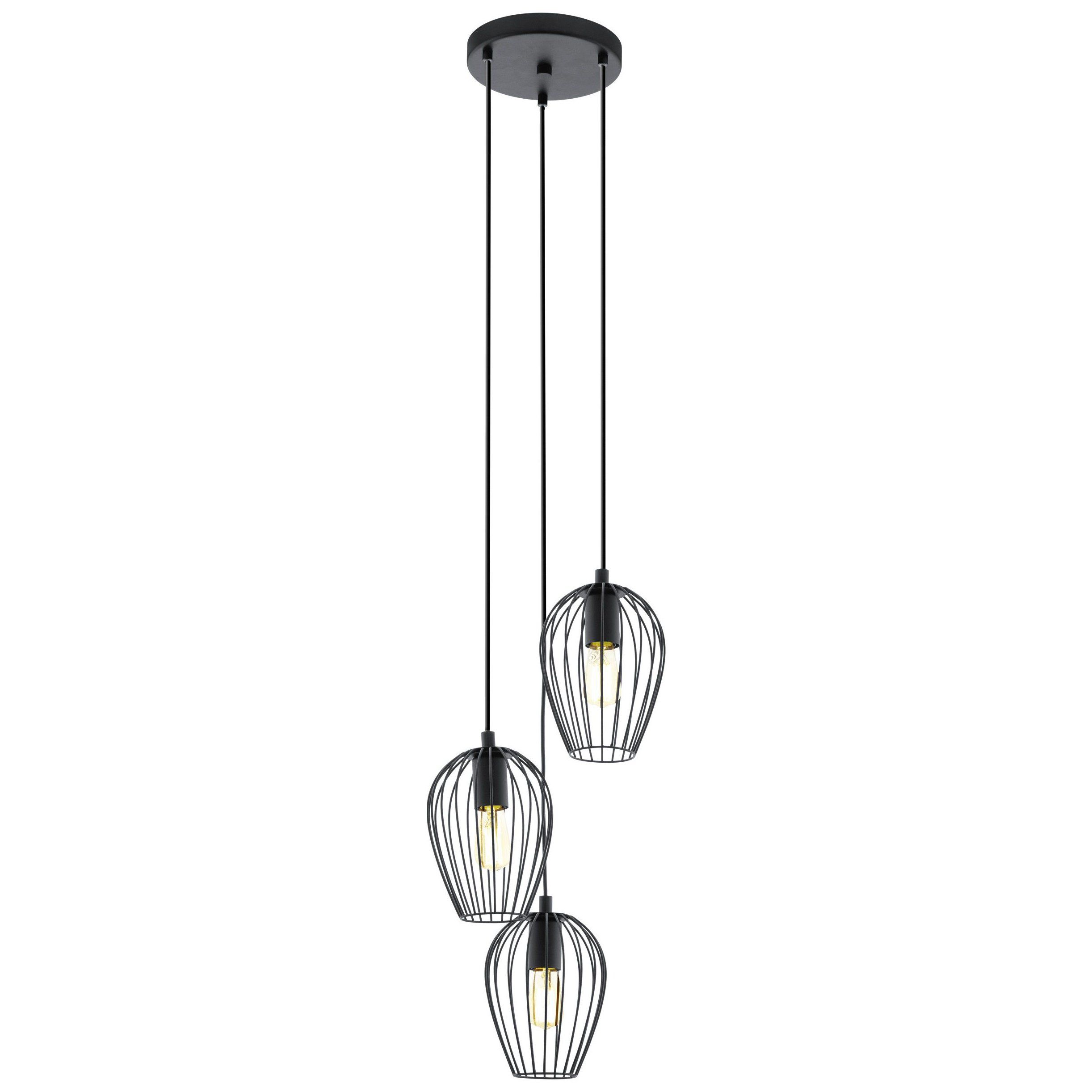 Suspension design filaire multiple NEWTOWN noire en métal