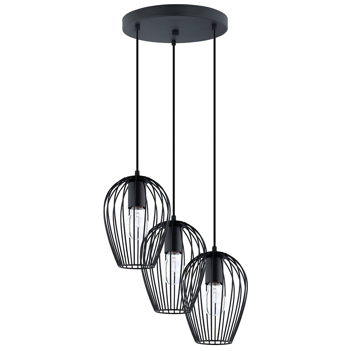 Suspension design filaire multiple NEWTOWN noire en métal