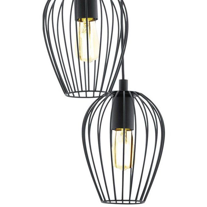 Suspension design filaire multiple NEWTOWN noire en métal