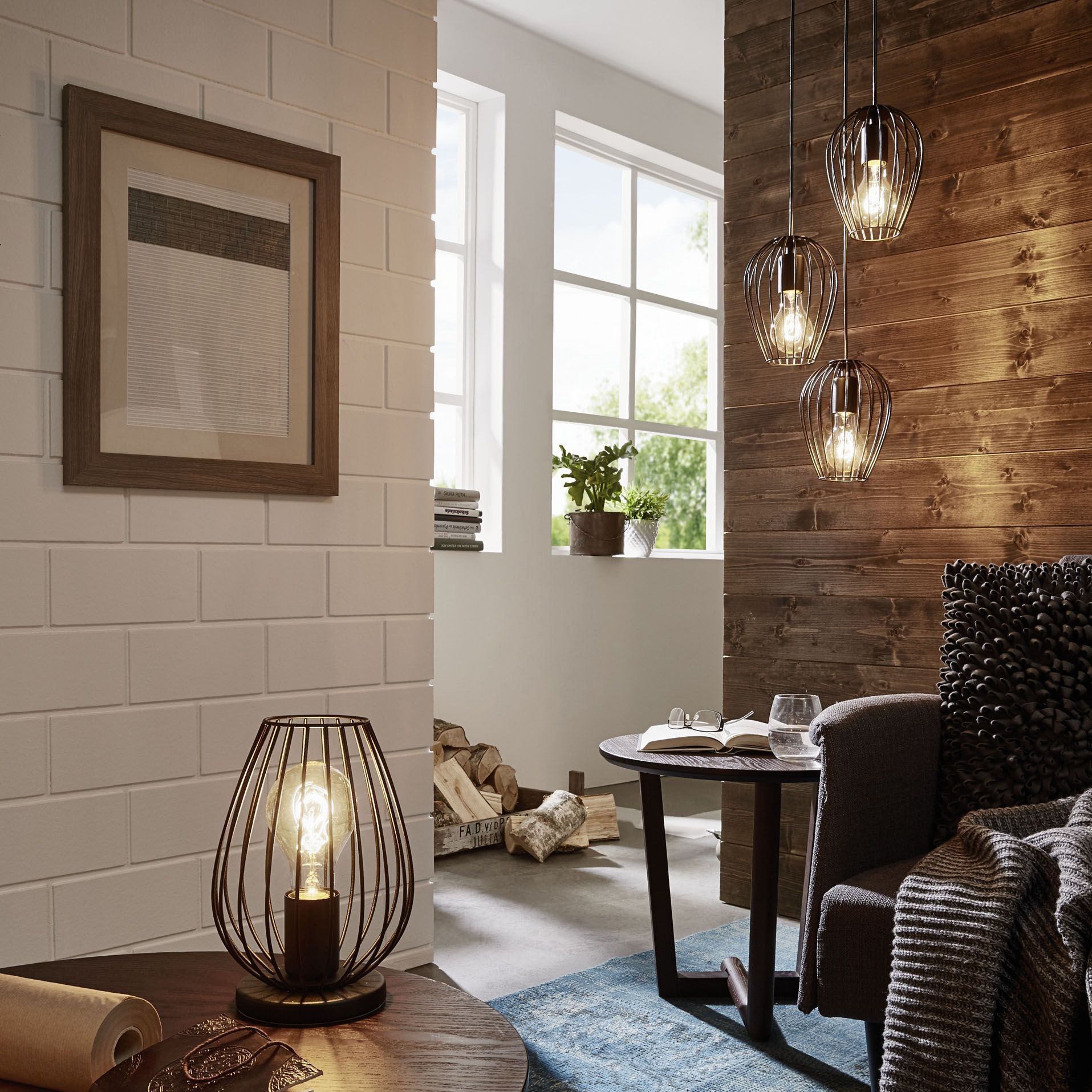 Suspension design filaire multiple NEWTOWN noire en métal