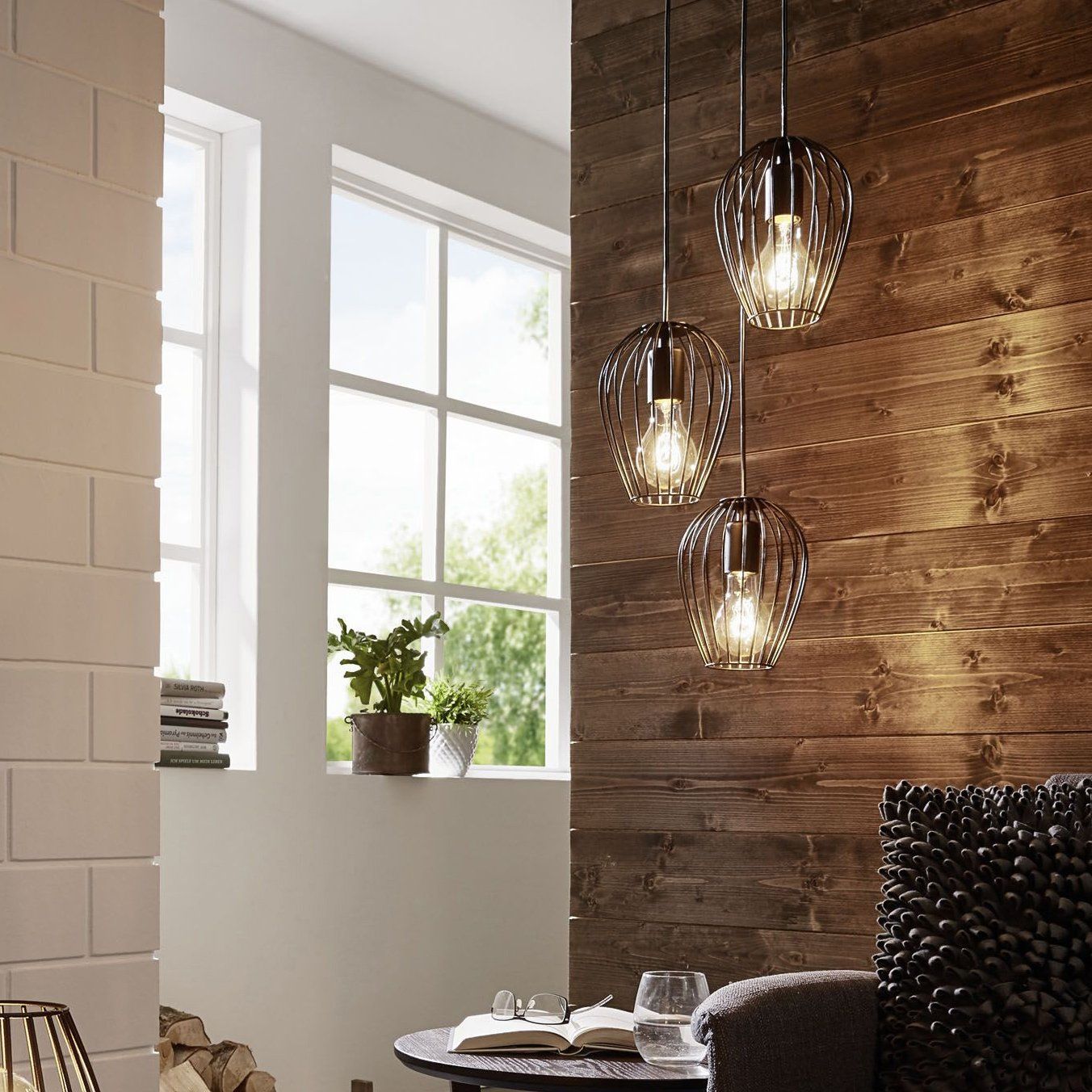 Suspension design filaire multiple NEWTOWN noire en métal