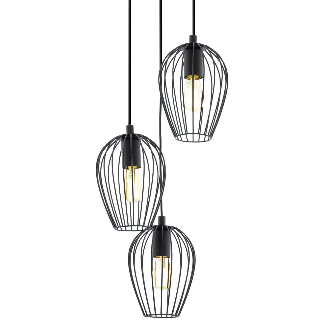 Suspension design filaire multiple NEWTOWN noire en métal