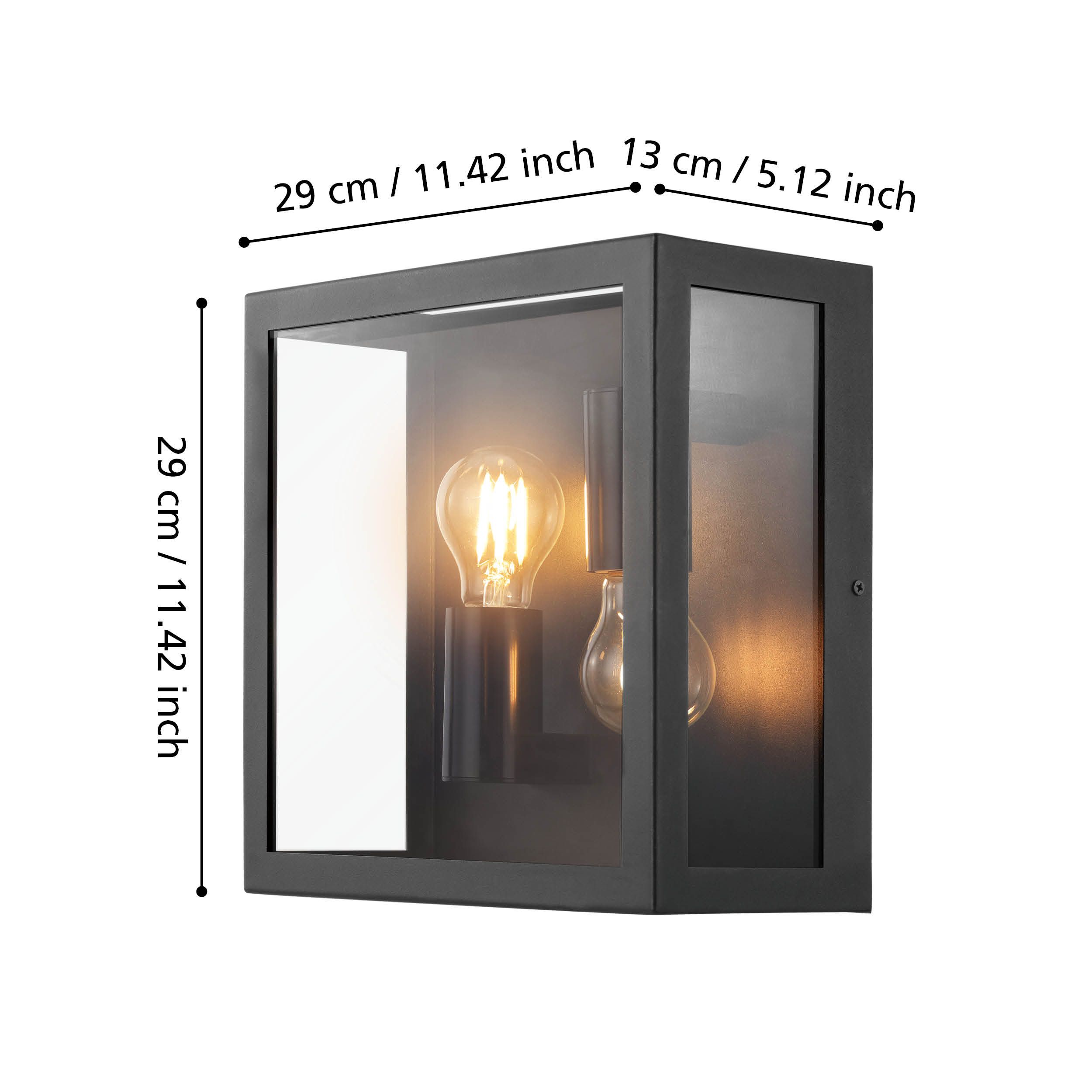 Applique extérieure ALAMONTE 1 noir H29cm