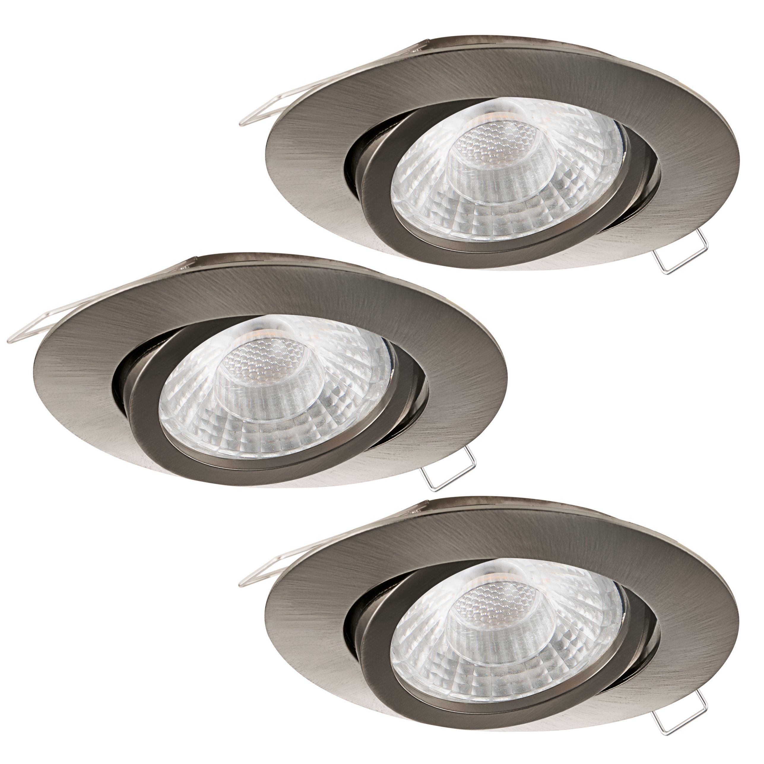 Lot 3 spots Led encastrables orientables TEDO1 gris en aluminium